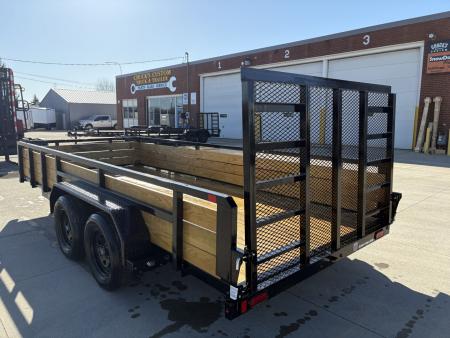 New 2026 Sure-Trac 7 x 16 Tube Top Three Board Trailer 7K Tandem Utility Trailer
