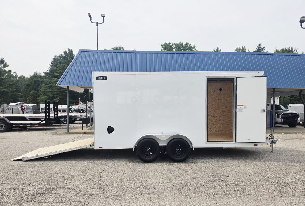New 7 X 16 CARGO ENCLOSED ECO MODEL TANDEM AXLE ALL ALUMINUM 2027 LIGHTNING