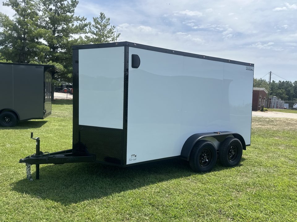 New 2027 6X12 - Enclosed Trailer- 3500LB Tandem Axle - White Poly - Blackout