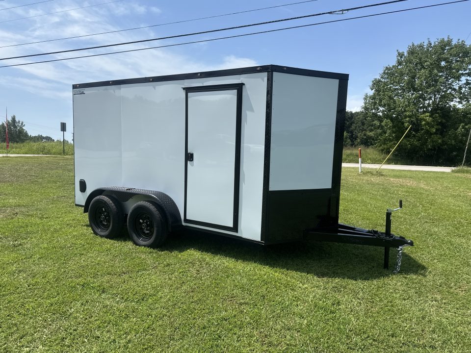 New 2027 6X12 - Enclosed Trailer- 3500LB Tandem Axle - White Poly - Blackout