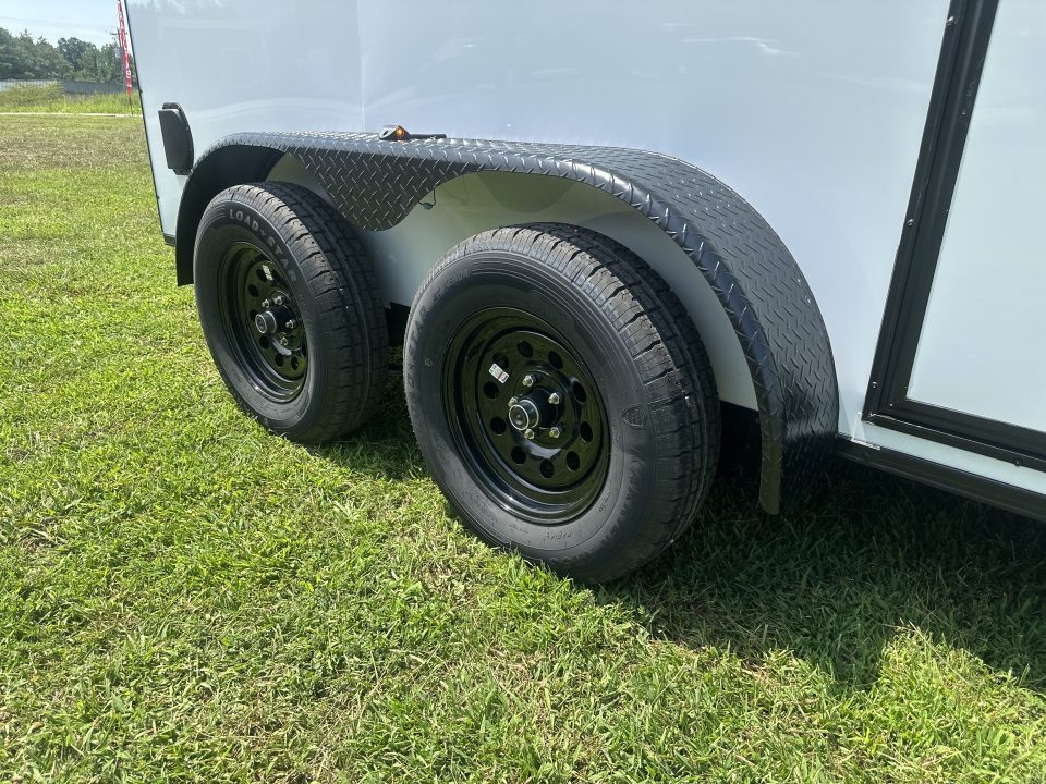 New 2027 6X12 - Enclosed Trailer- 3500LB Tandem Axle - White Poly - Blackout