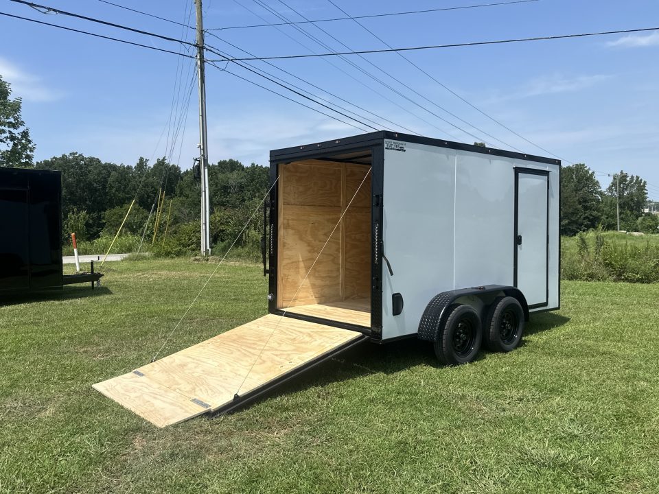 New 2027 6X12 - Enclosed Trailer- 3500LB Tandem Axle - White Poly - Blackout