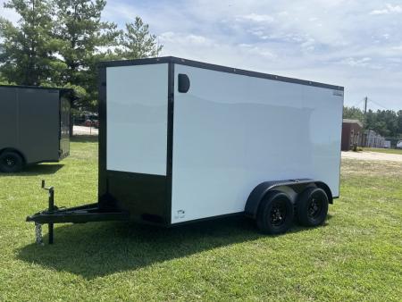 New 2027 6X12 - Enclosed Trailer- 3500LB Tandem Axle - White Poly - Blackout