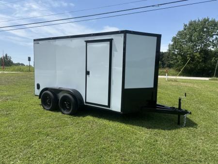 New 2027 6X12 - Enclosed Trailer- 3500LB Tandem Axle - White Poly - Blackout
