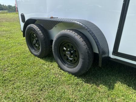 New 2027 6X12 - Enclosed Trailer- 3500LB Tandem Axle - White Poly - Blackout