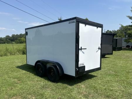 New 2027 6X12 - Enclosed Trailer- 3500LB Tandem Axle - White Poly - Blackout