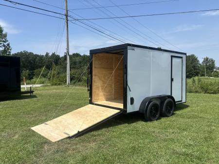 New 2027 6X12 - Enclosed Trailer- 3500LB Tandem Axle - White Poly - Blackout