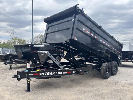 New 2027 PJ Trailers 7 X 14 FT HIGH SIDE DUMP TRAILER TARP KIT AND PULL OUT RAMPS 14K GVWR