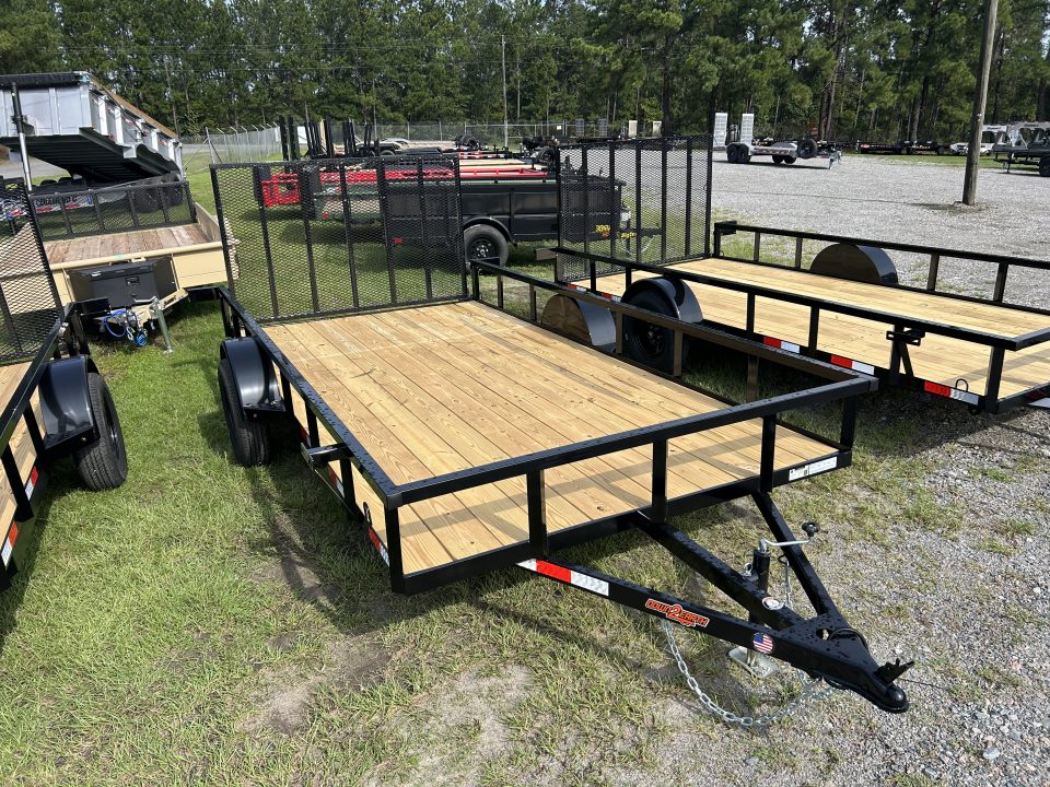 New 2027 Down 2 Earth Trailers 82X14 Utility Trailer, Tuning Top Rail, Spring Assisted Ramp Gate
