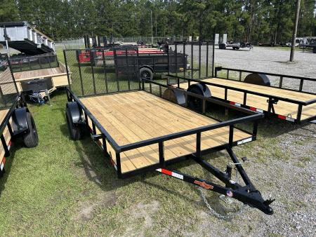 New 2027 Down 2 Earth Trailers 82X14 Utility Trailer, Tuning Top Rail, Spring Assisted Ramp Gate