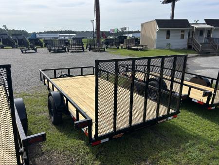 New 2027 Down 2 Earth Trailers 82X14 Utility Trailer, Tuning Top Rail, Spring Assisted Ramp Gate