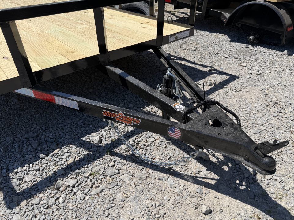 New 2027 Down 2 Earth Trailers 82X14 Utility Trailer, Tuning Top Rail, Spring Assisted Ramp Gate