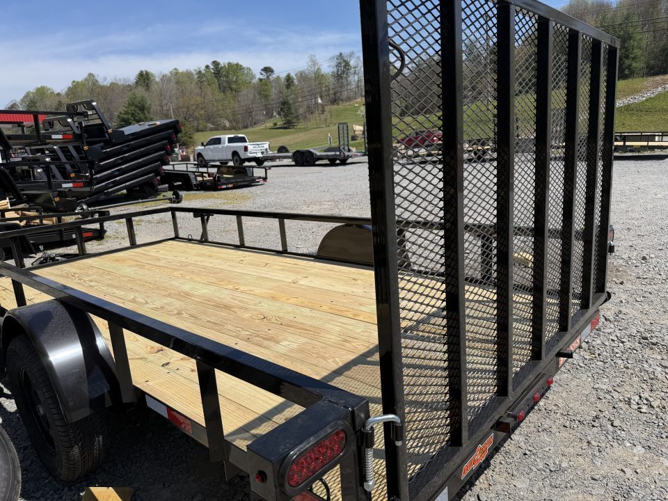 New 2027 Down 2 Earth Trailers 82X14 Utility Trailer, Tuning Top Rail, Spring Assisted Ramp Gate