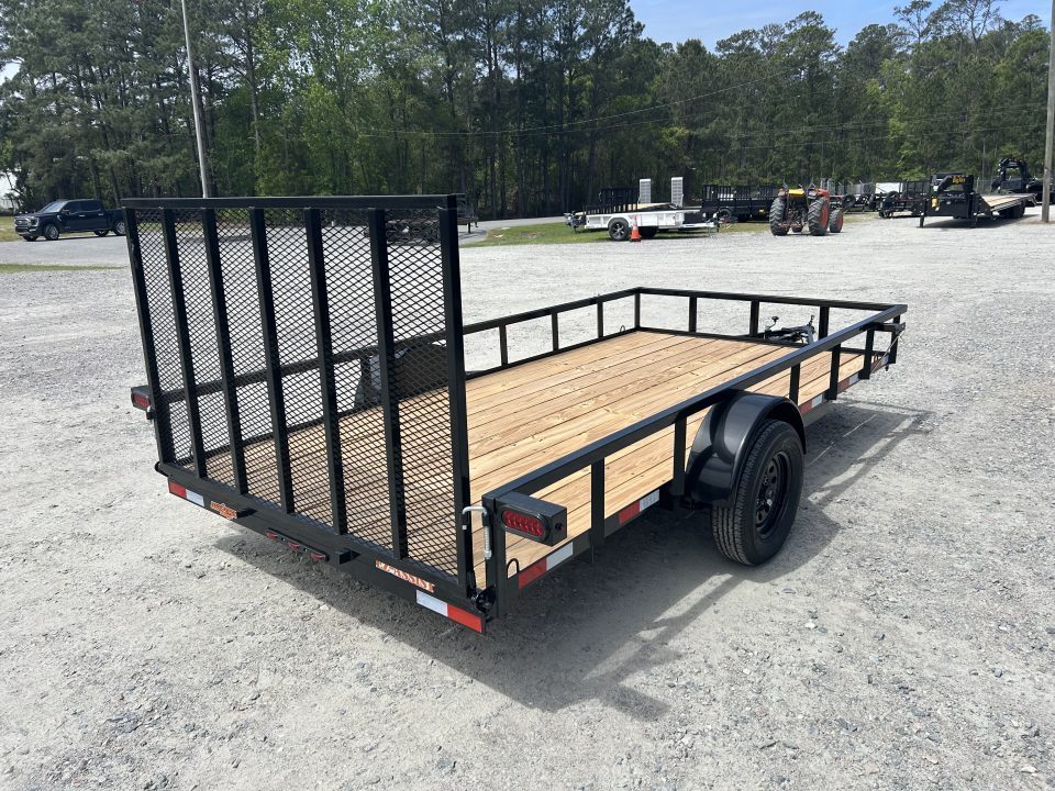 New 2027 Down 2 Earth Trailers 82X14 Utility Trailer, Tuning Top Rail, Spring Assisted Ramp Gate