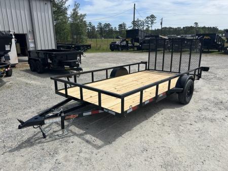 New 2027 Down 2 Earth Trailers 82X14 Utility Trailer, Tuning Top Rail, Spring Assisted Ramp Gate