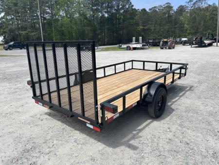 New 2027 Down 2 Earth Trailers 82X14 Utility Trailer, Tuning Top Rail, Spring Assisted Ramp Gate