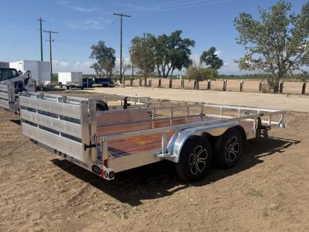 New 2027 Load Trail 7-16 Tandem Axle Aluminum Ramp Gate Utility W/ Bi-Fold Gate 7K GVWR