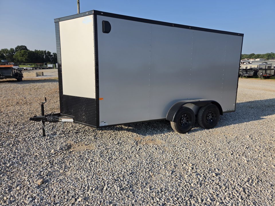 New 2027 Rock Solid 7X14 TANDEM 7K SEMI SCREWLESS CARGO BLACKOUT TRIM W/7' HEIGHT & RAMP DOOR