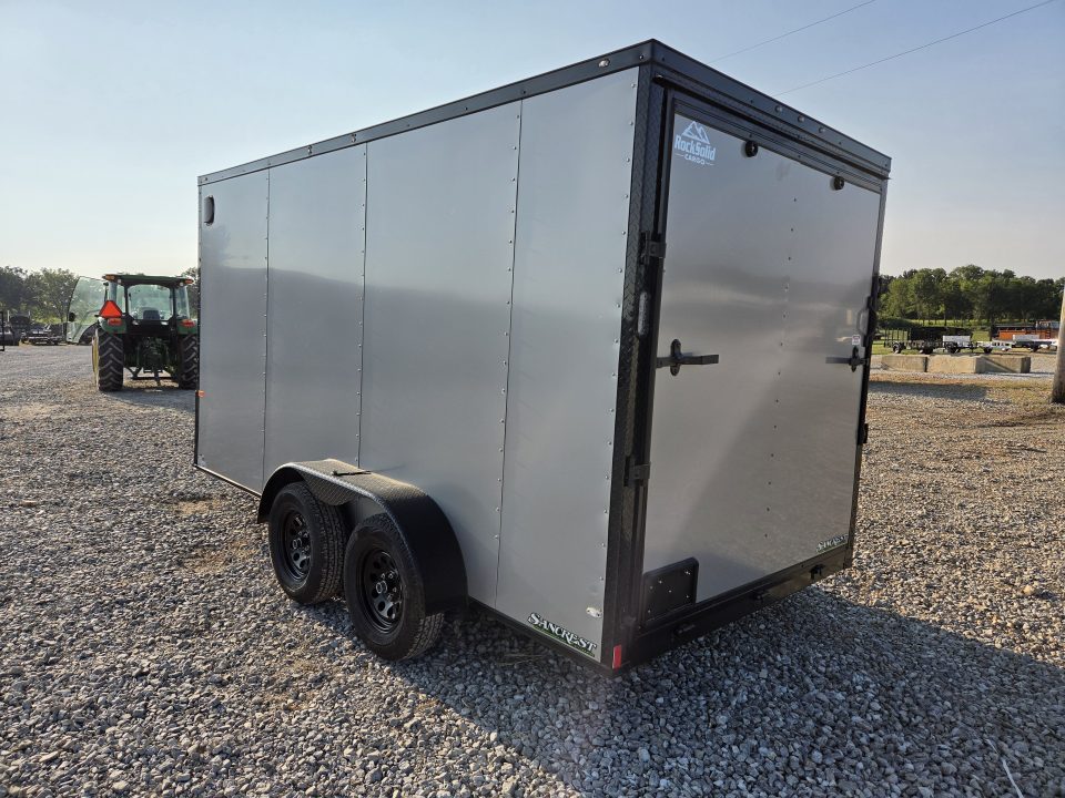New 2027 Rock Solid 7X14 TANDEM 7K SEMI SCREWLESS CARGO BLACKOUT TRIM W/7' HEIGHT & RAMP DOOR
