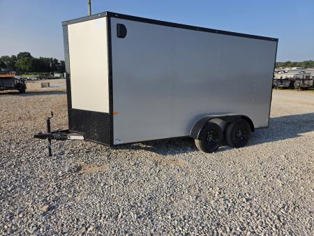 New 2027 Rock Solid 7X14 TANDEM 7K SEMI SCREWLESS CARGO BLACKOUT TRIM W/7' HEIGHT & RAMP DOOR