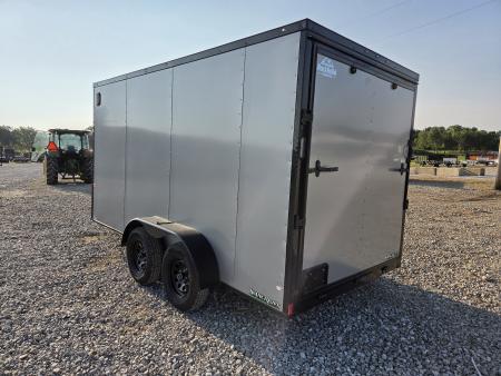 New 2027 Rock Solid 7X14 TANDEM 7K SEMI SCREWLESS CARGO BLACKOUT TRIM W/7' HEIGHT & RAMP DOOR