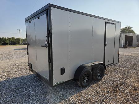 New 2027 Rock Solid 7X14 TANDEM 7K SEMI SCREWLESS CARGO BLACKOUT TRIM W/7' HEIGHT & RAMP DOOR