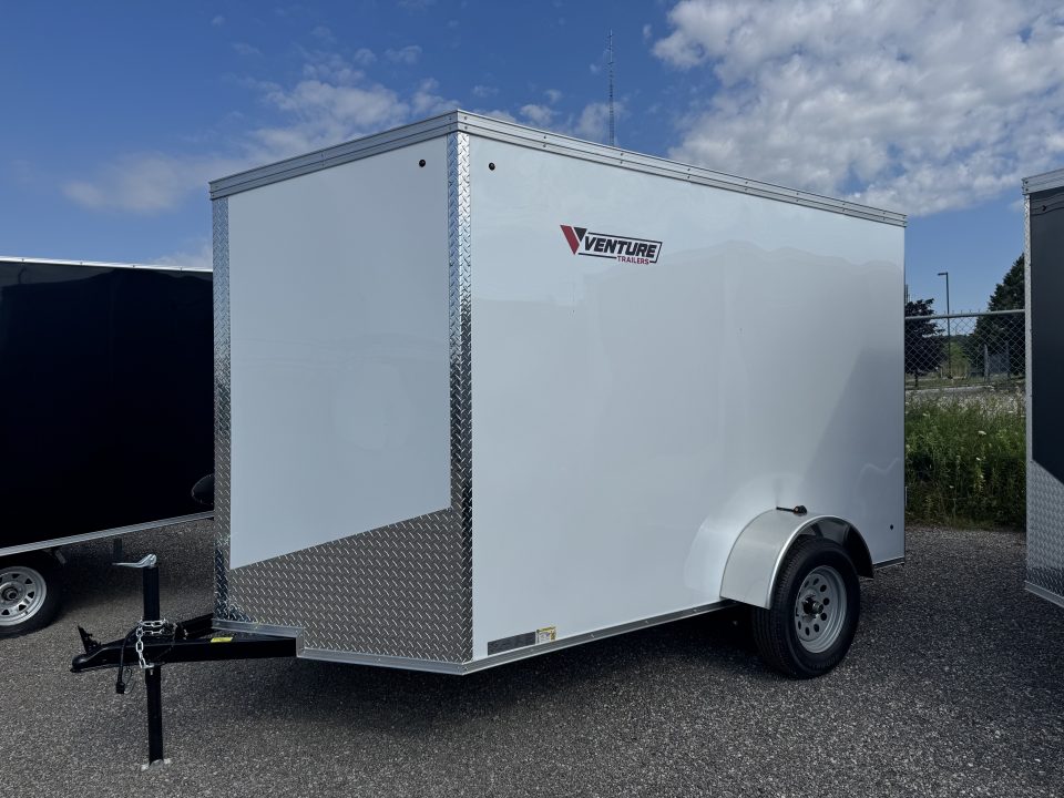 New 2026 6x10 + V-Nose Enclosed Cargo Trailer, rear barn doors