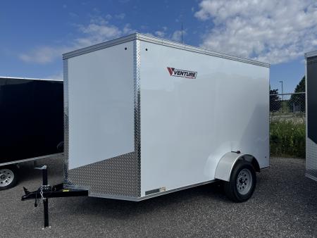 New 2026 6x10 + V-Nose Enclosed Cargo Trailer, rear barn doors
