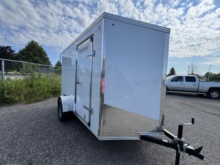 New 2026 6x10 + V-Nose Enclosed Cargo Trailer, rear barn doors