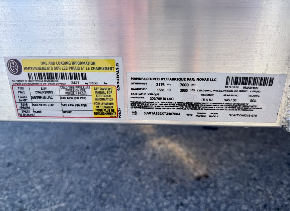 New 2026 Sure-Trac 7x16 7K Aluminum Tube Top ATV Trailer
