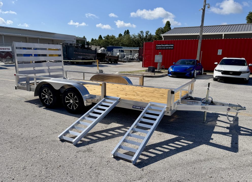 New 2026 Sure-Trac 7x16 7K Aluminum Tube Top ATV Trailer