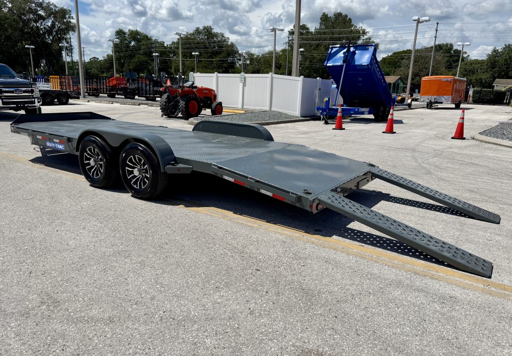 New 2027 Sure-Trac 7x20(16+4) 10k Steel Deck Car Hauler