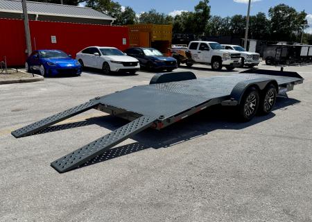 New 2027 Sure-Trac 7x20(16+4) 10k Steel Deck Car Hauler