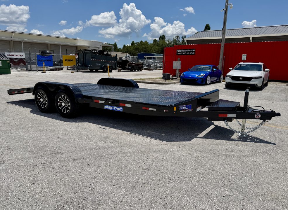 New 2027 Sure-Trac 7x20(16+4) 10k Steel Deck Car Hauler