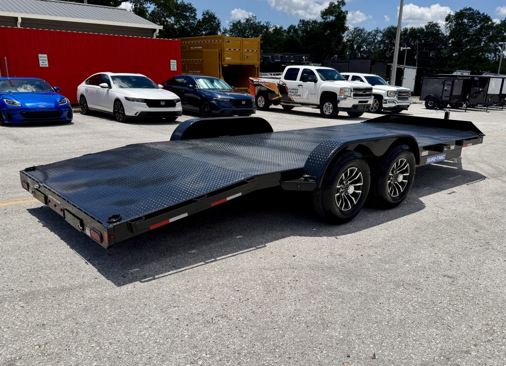 New 2027 Sure-Trac 7x20(16+4) 10k Steel Deck Car Hauler