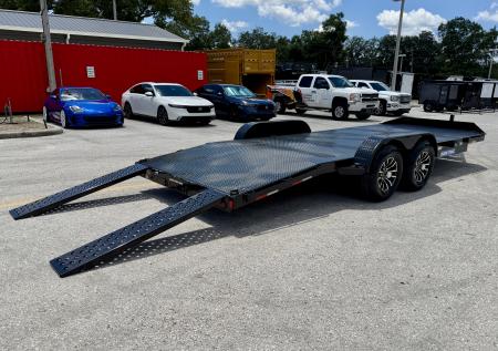 New 2027 Sure-Trac 7x20(16+4) 10k Steel Deck Car Hauler