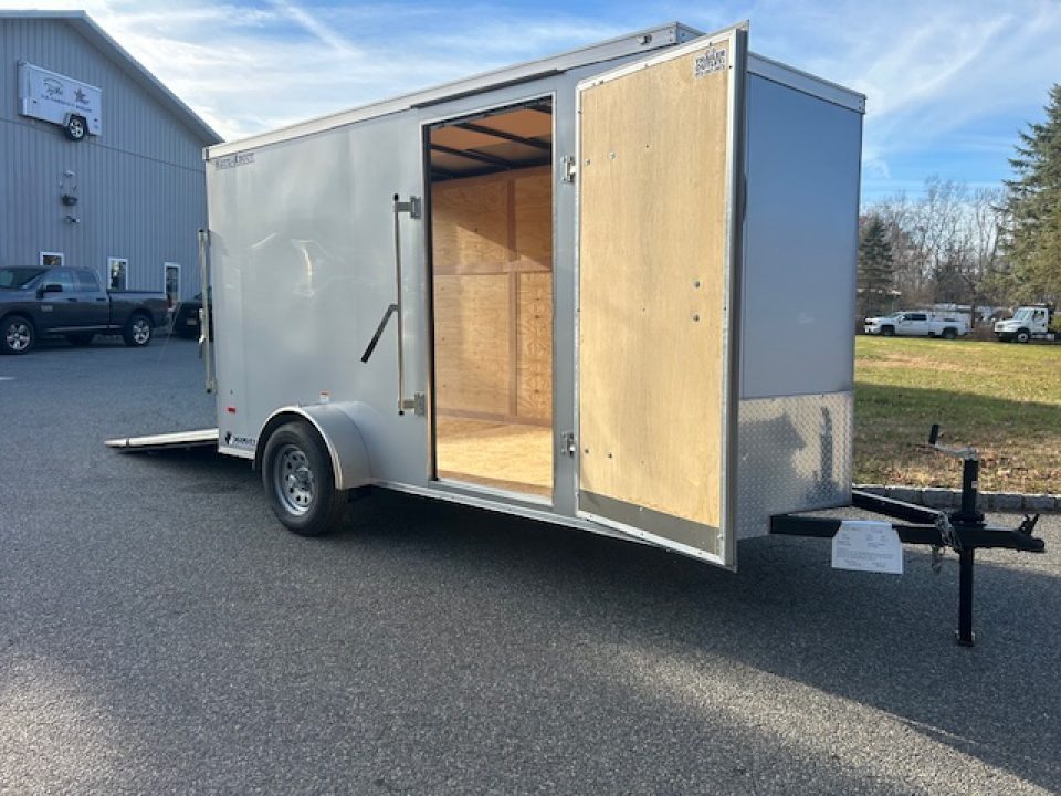 New 6X12 Enclosed Trailer, 66 interior height, ramp, side door, 2,990gvwr. #008331