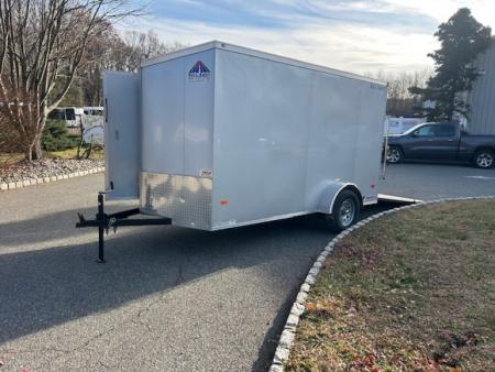 New 6X12 Enclosed Trailer, 66 interior height, ramp, side door, 2,990gvwr. #008331