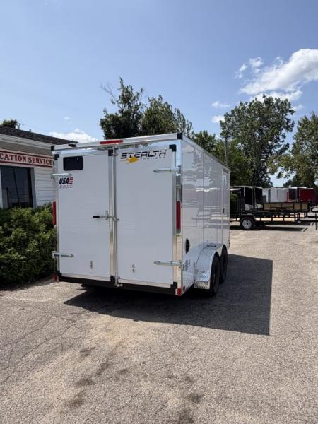 New 2026 Stealth 7 X 16 Cargo / Enclosed Trailer with Double Door and 6ft 6in interior Height Screwless - Light Lid Roof