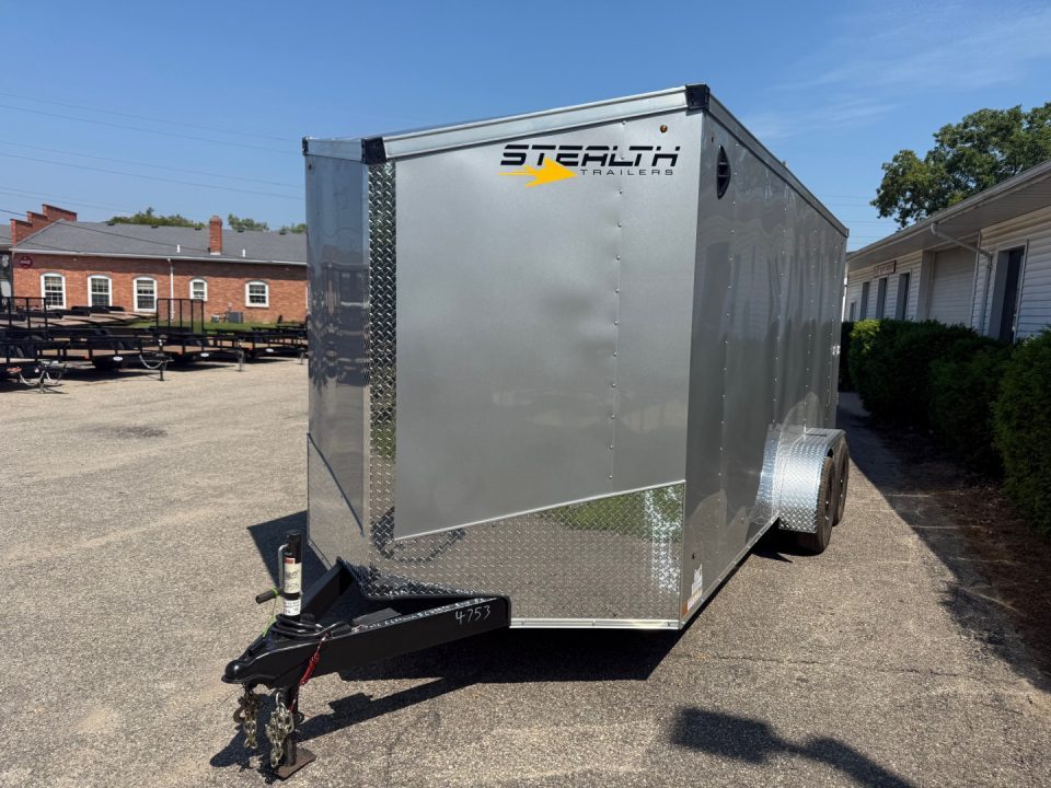 New 2026 Stealth 7 X 16 Cargo / Enclosed Trailer with Ramp Door and 6ft 6in interior Height Light Lid Roof