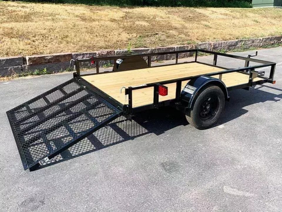New Top Quality Top Hat 77x10 Open Utility Trailer - Rear Ramp!