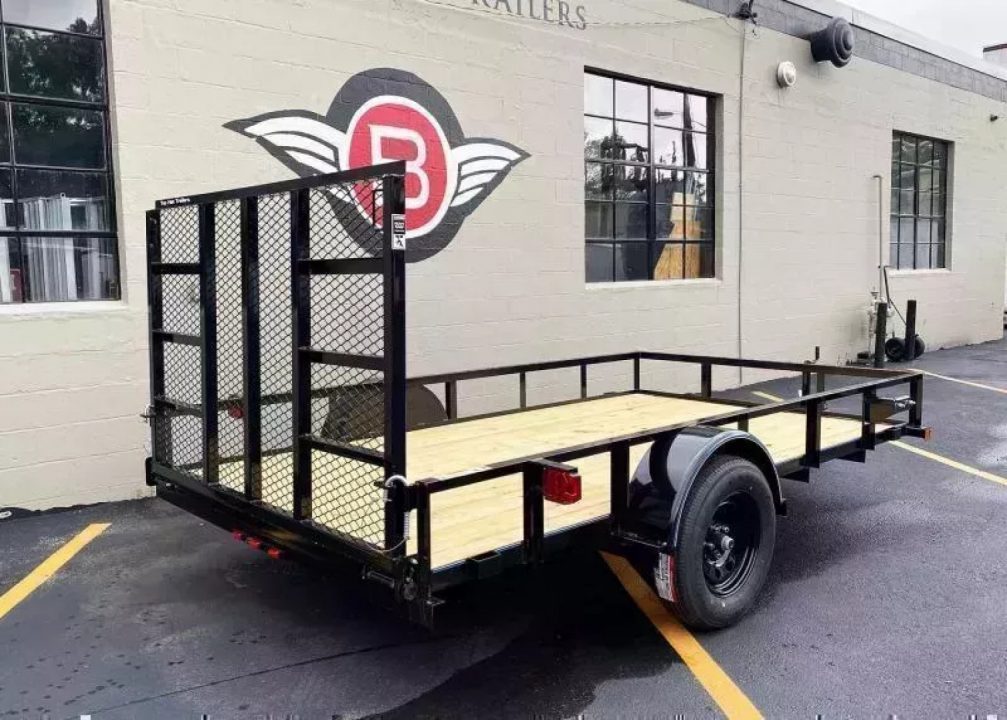 New 2026 Top Quality Top Hat 77x12 Open Utility Trailer - Rear Ramp!
