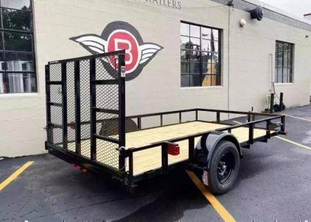 New 2026 Top Quality Top Hat 77x12 Open Utility Trailer - Rear Ramp!