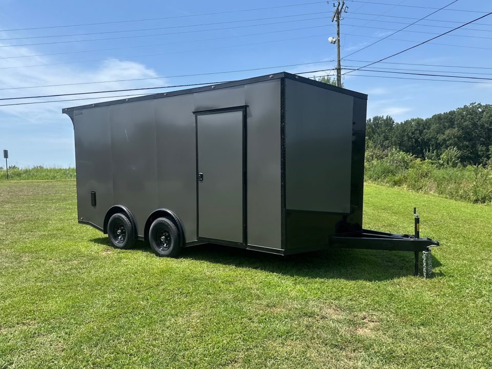 New 2027 8.5x16 Car Hauler-5200 Torsions- Charcoal-poly- Enclosed Car Hauler