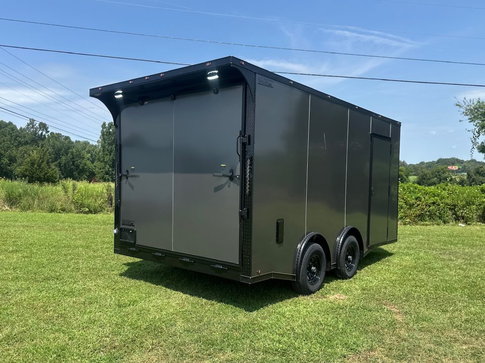 New 2027 8.5x16 Car Hauler-5200 Torsions- Charcoal-poly- Enclosed Car Hauler