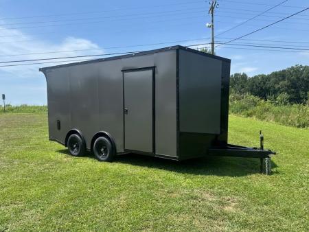 New 2027 8.5x16 Car Hauler-5200 Torsions- Charcoal-poly- Enclosed Car Hauler