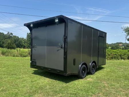 New 2027 8.5x16 Car Hauler-5200 Torsions- Charcoal-poly- Enclosed Car Hauler