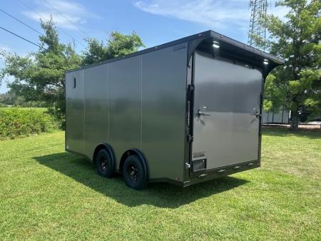 New 2027 8.5x16 Car Hauler-5200 Torsions- Charcoal-poly- Enclosed Car Hauler