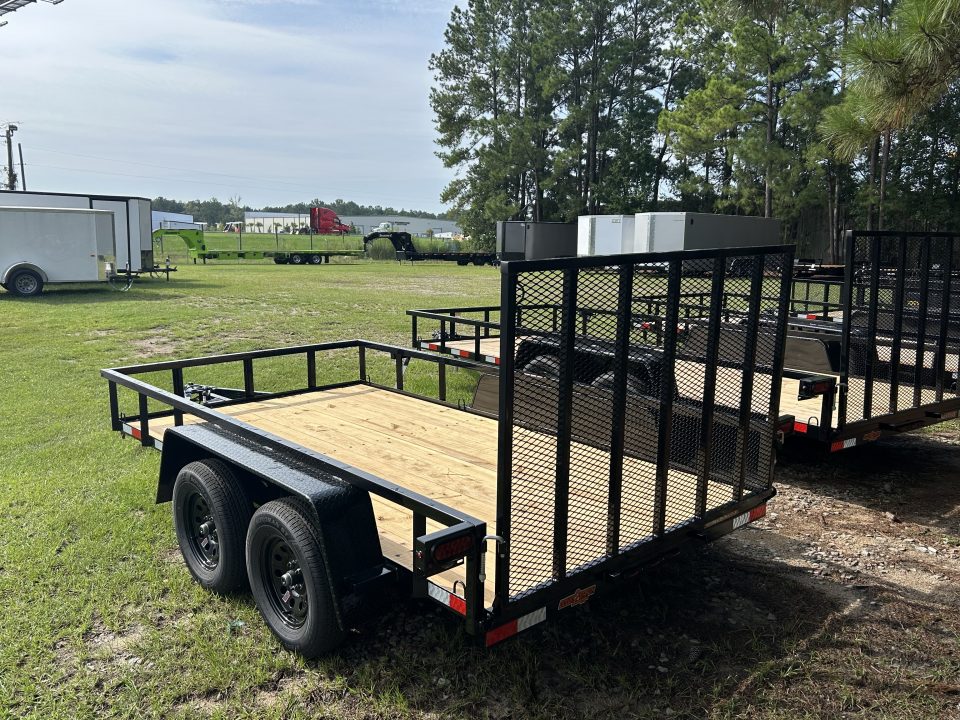 New 2027 Down 2 Earth 76x12 Utility Trailer, Tubing Top Rail, Tubing Spring Assisted Ramp Gate , Brakes on Both Axles