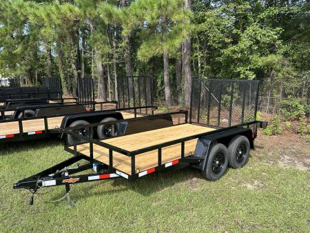 New 2027 Down 2 Earth 76x12 Utility Trailer, Tubing Top Rail, Tubing Spring Assisted Ramp Gate , Brakes on Both Axles